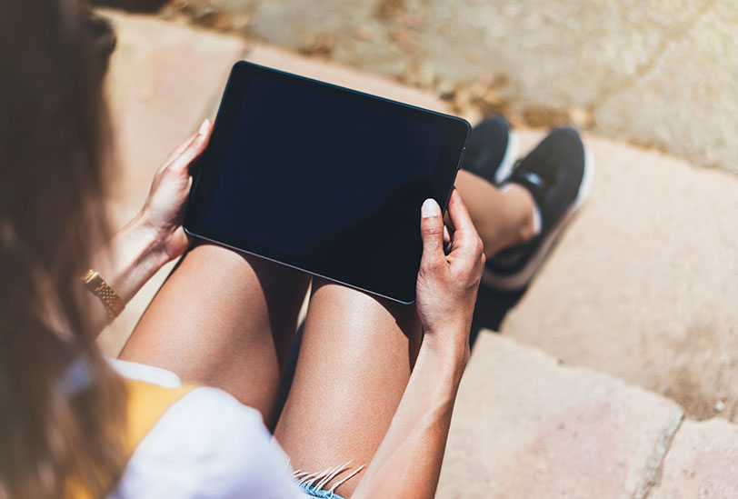 Girl with tablet