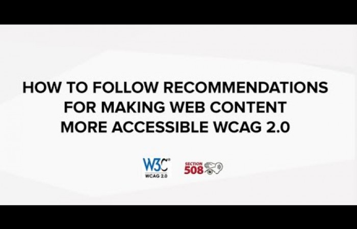 How to follow recommendations for making web content more accessible WCAG 2.0 (Section 508)